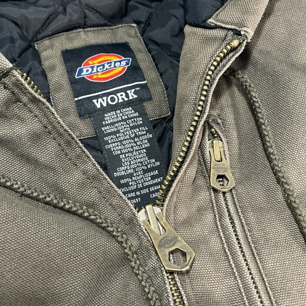 Dickies Heavy Workwear Canvas Hooded Workwear Jacket Zip Closure‎ Men's 2XL Tall